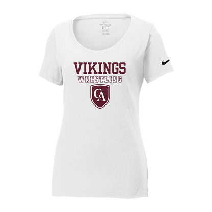 Women's Columbus Academy Vikings Wrestling Graphic Nike Core Cotton Scoop Neck Tee
