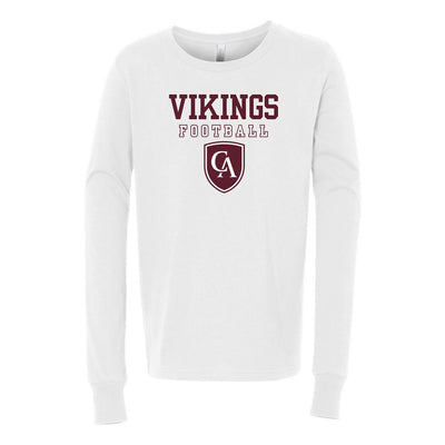 Youth Columbus Academy Vikings Football Bella + Canvas Long Sleeve Soft Tee