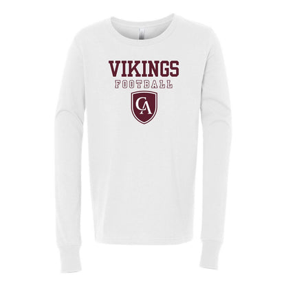 Youth Columbus Academy Vikings Football Bella + Canvas Long Sleeve Soft Tee