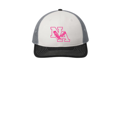 Adult Unisex Neon Pink Power Logo Snapback Trucker Hat - PINK OCTOBER