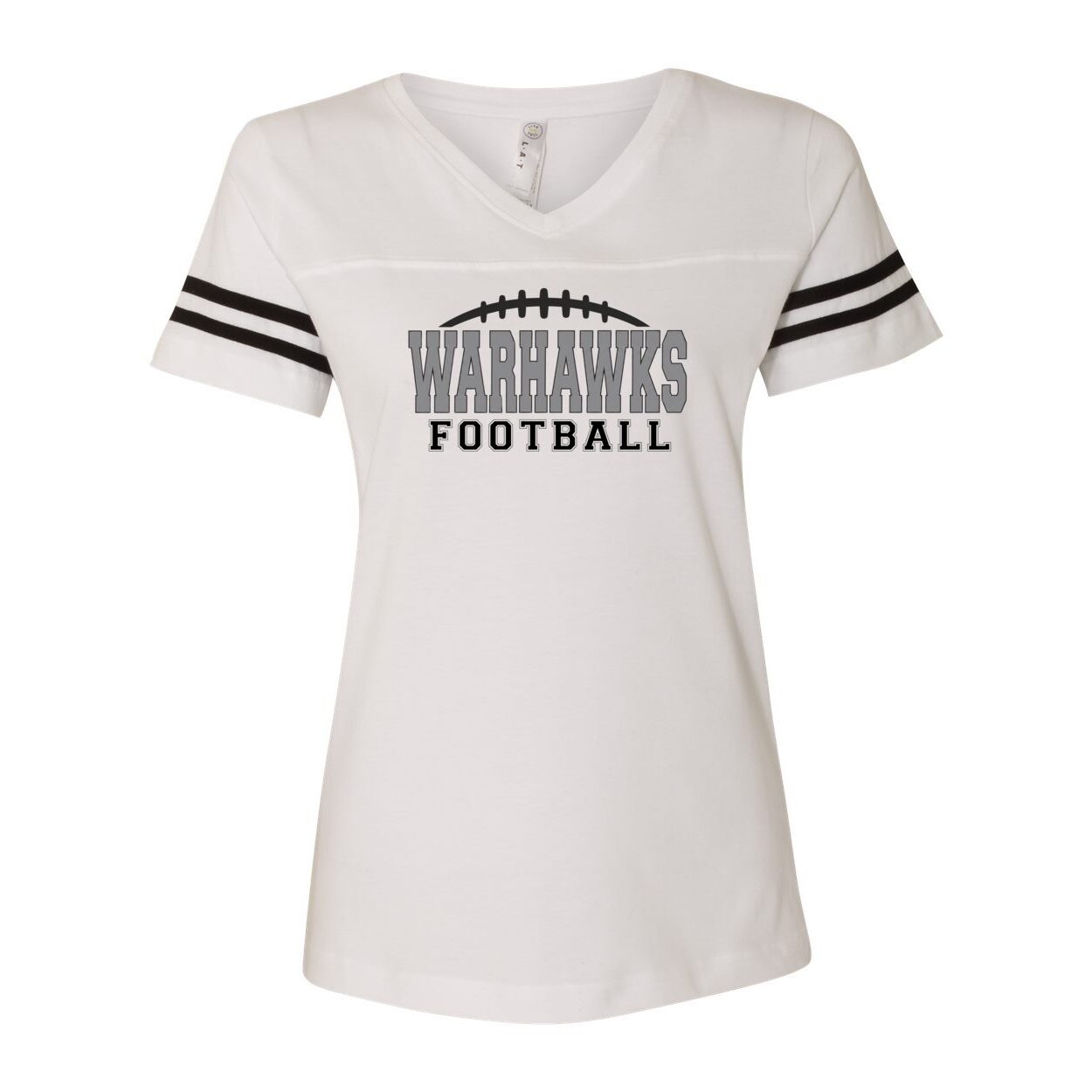 Women's Westerville Central Warhawks Football Laces Graphic Football V-Neck Jersey Tee