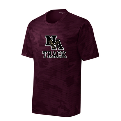 Youth Camo Track Logo Competitor Performance Short Sleeve Graphic Tee - New Albany Eagles