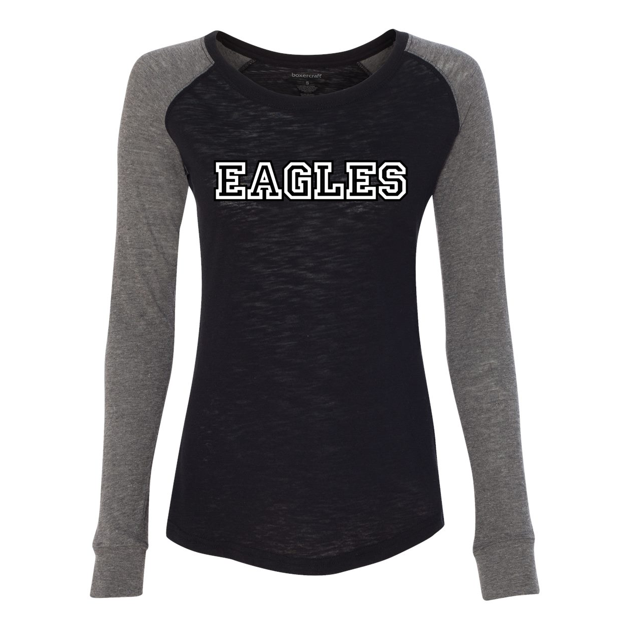 Women's Team Spirit Preppy Patch Slub Long Sleeve Tee - New Albany Eagles