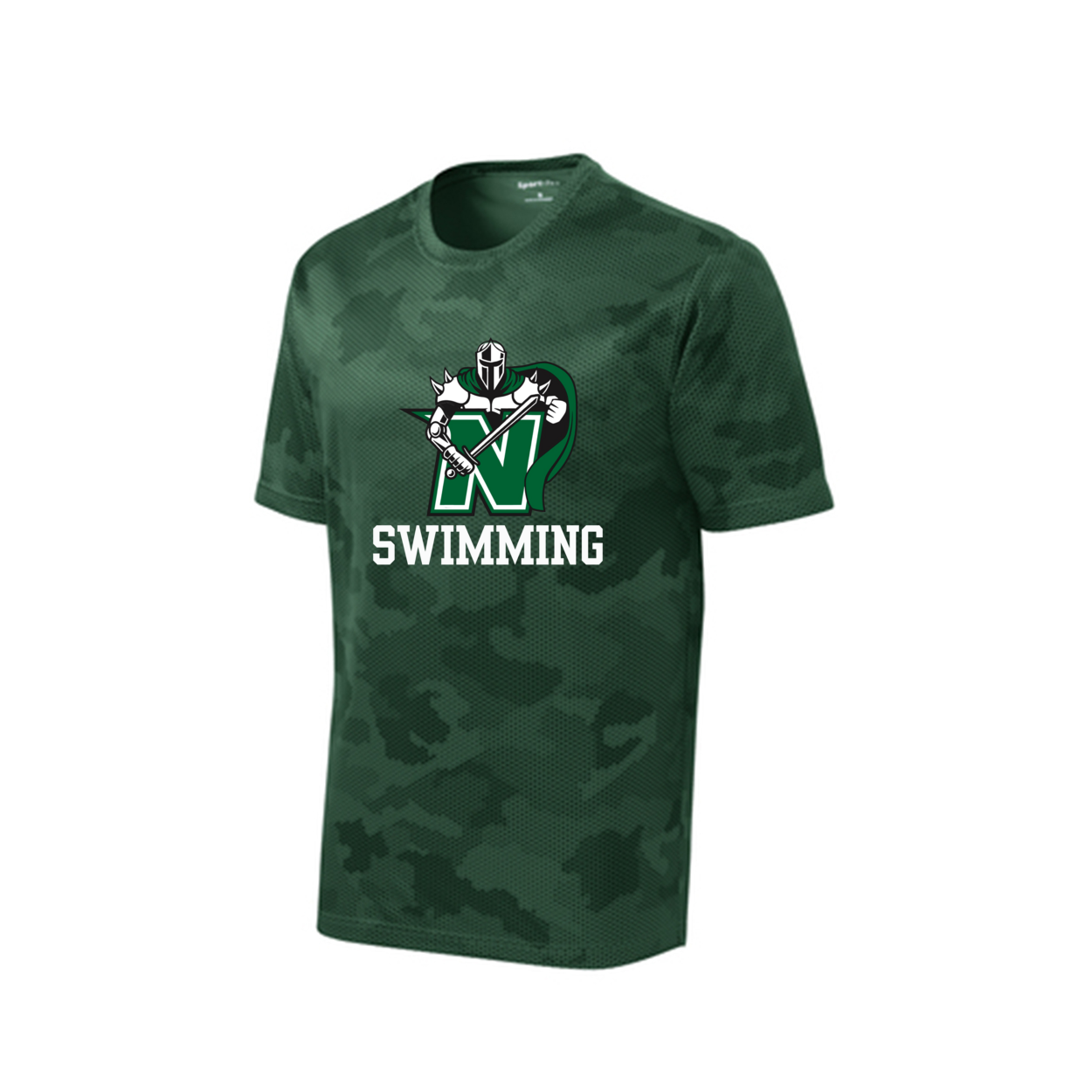 Men's Camo Logo Swimming Competitor Performance Short Sleeve Graphic Tee - Nordonia Knights