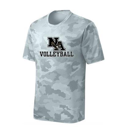 Youth Camo Volleyball Logo Competitor Performance Short Sleeve Graphic Tee - New Albany Eagles