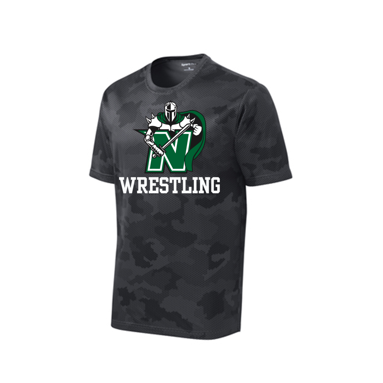 Youth Camo Logo Wrestling Competitor Performance Short Sleeve Graphic Tee - Nordonia Knights