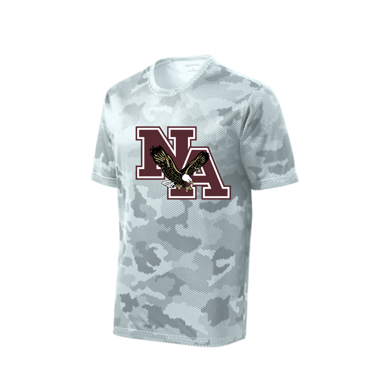 Men's Camo Maroon Logo Competitor Performance Short Sleeve Graphic Tee - New Albany Eagles