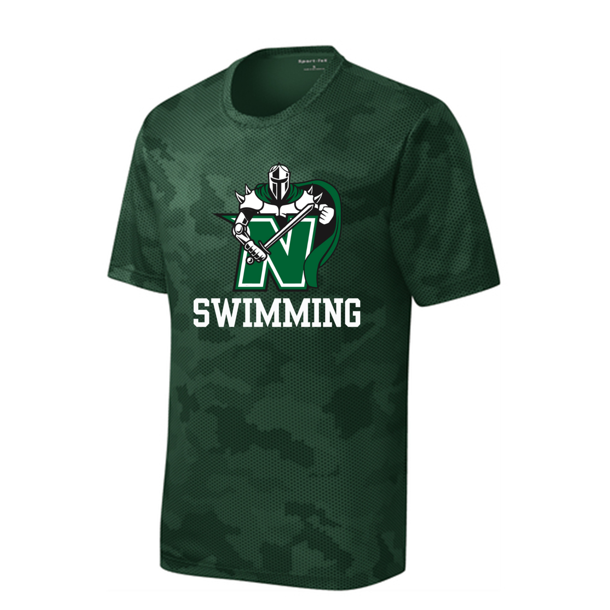Youth Camo Logo Swimming Competitor Performance Short Sleeve Graphic Tee - Nordonia Knights