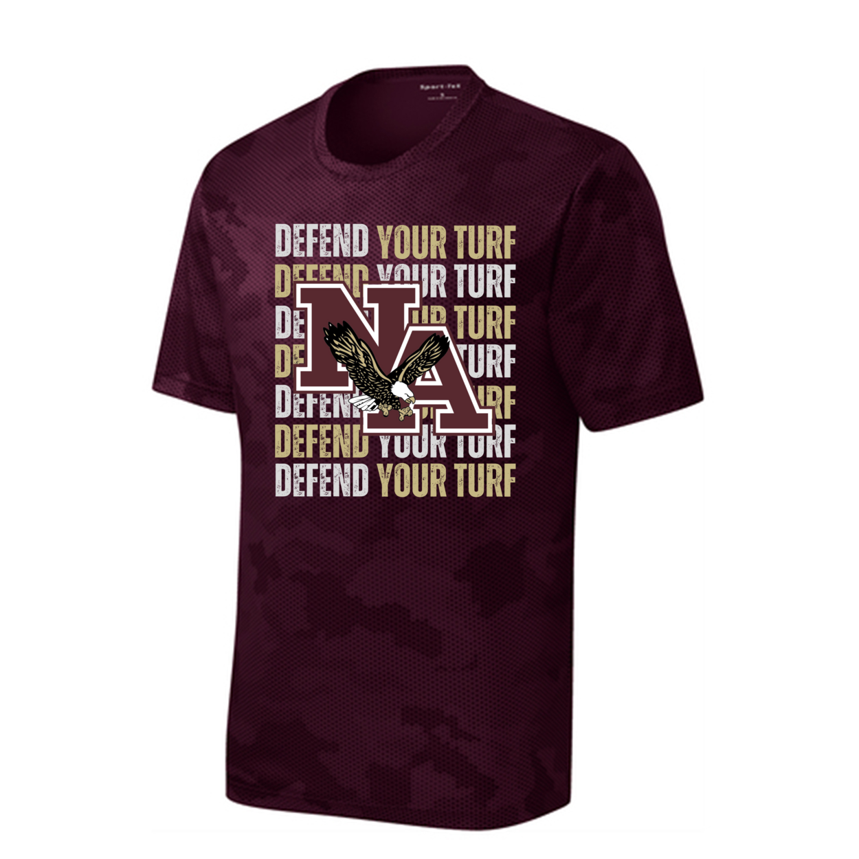 Youth Camo Defend Your Turf Competitor Performance Short Sleeve Graphic Tee - New Albany Eagles