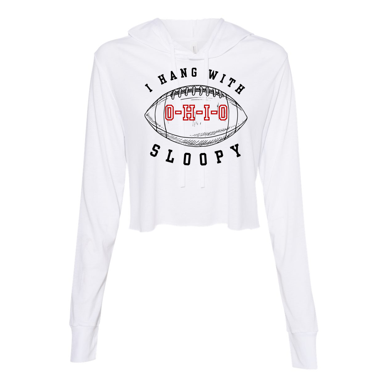 Women’s Sloopy Graphic Super Soft Cropped Long Sleeve Hooded Tee