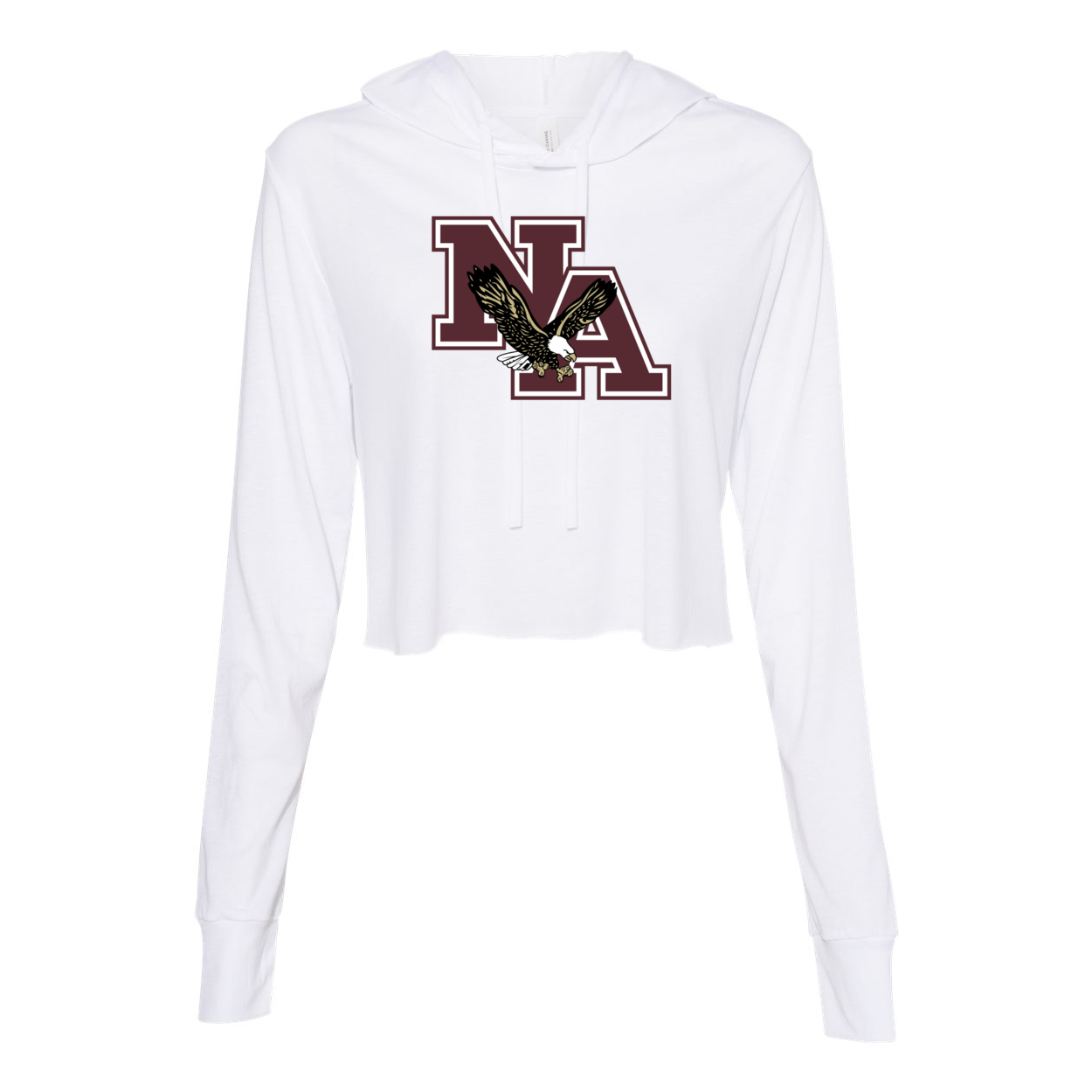 Women’s Super Soft Cropped Classic Logo Long Sleeve Hooded Tee - New Albany Eagles