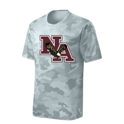 Youth Camo Maroon Logo Competitor Performance Short Sleeve Graphic Tee - New Albany Eagles