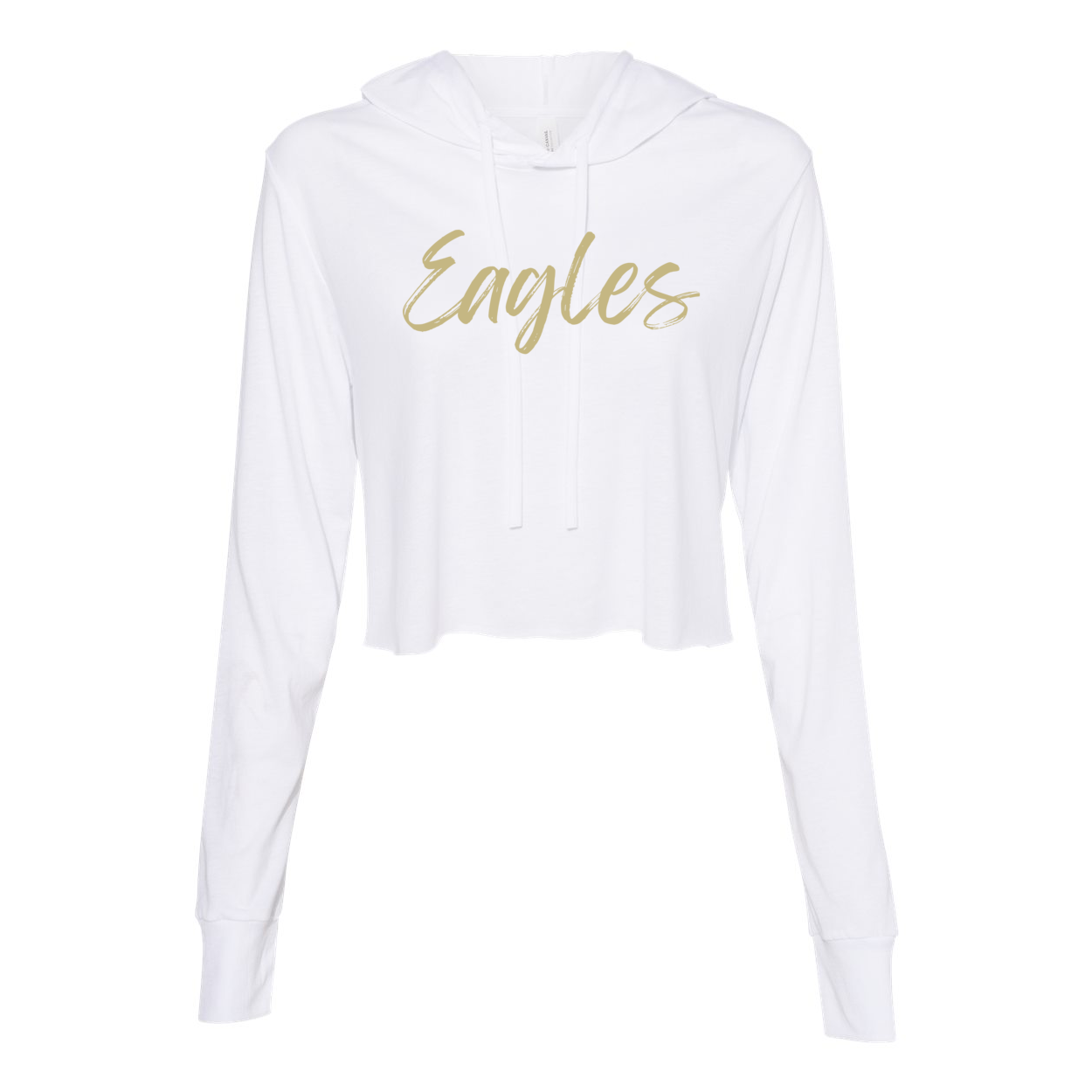 Women’s Super Soft Cropped Script Logo Long Sleeve Hooded Tee - New Albany Eagles