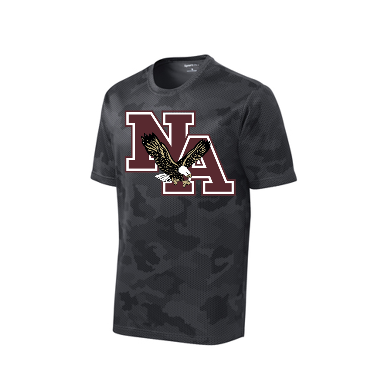 Youth Camo Maroon Logo Competitor Performance Short Sleeve Graphic Tee - New Albany Eagles