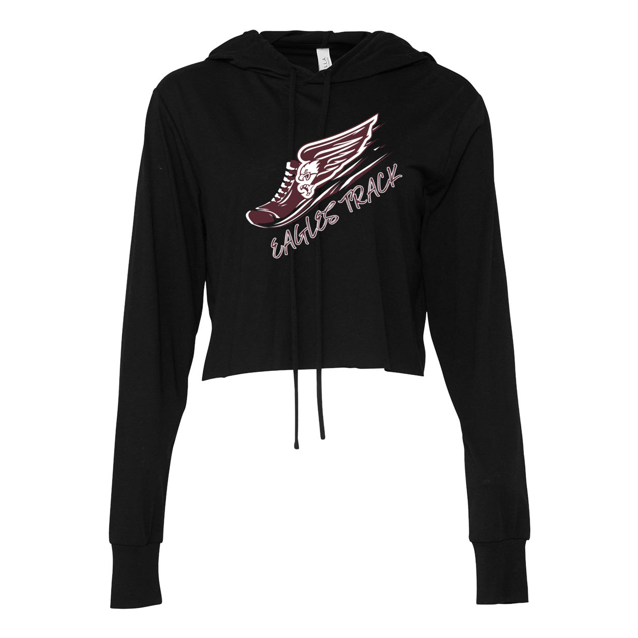 Women’s Super Soft Cropped Track & Field Long Sleeve Hooded Tee - New Albany Eagles