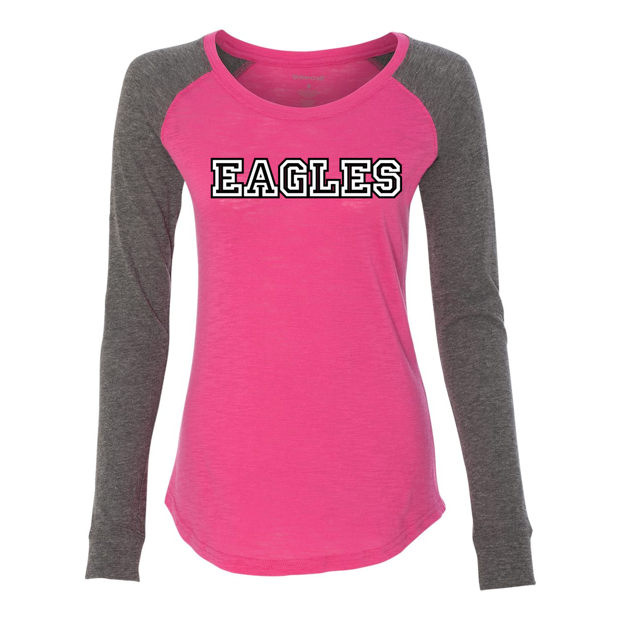 Women's Team Spirit Preppy Patch Slub Long Sleeve Tee - New Albany Eagles