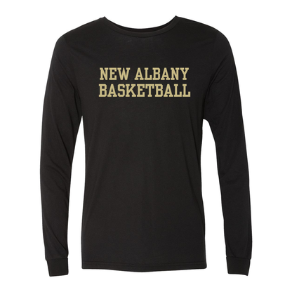 Adult Unisex Super Soft Basketball Classic Long Sleeve Graphic Tee - New Albany Eagles