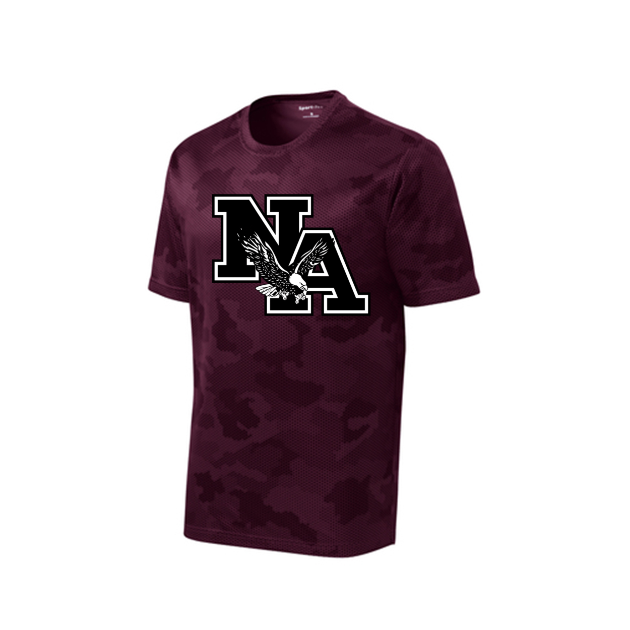 Men's Camo Black Logo Competitor Performance Short Sleeve Graphic Tee - New Albany Eagles