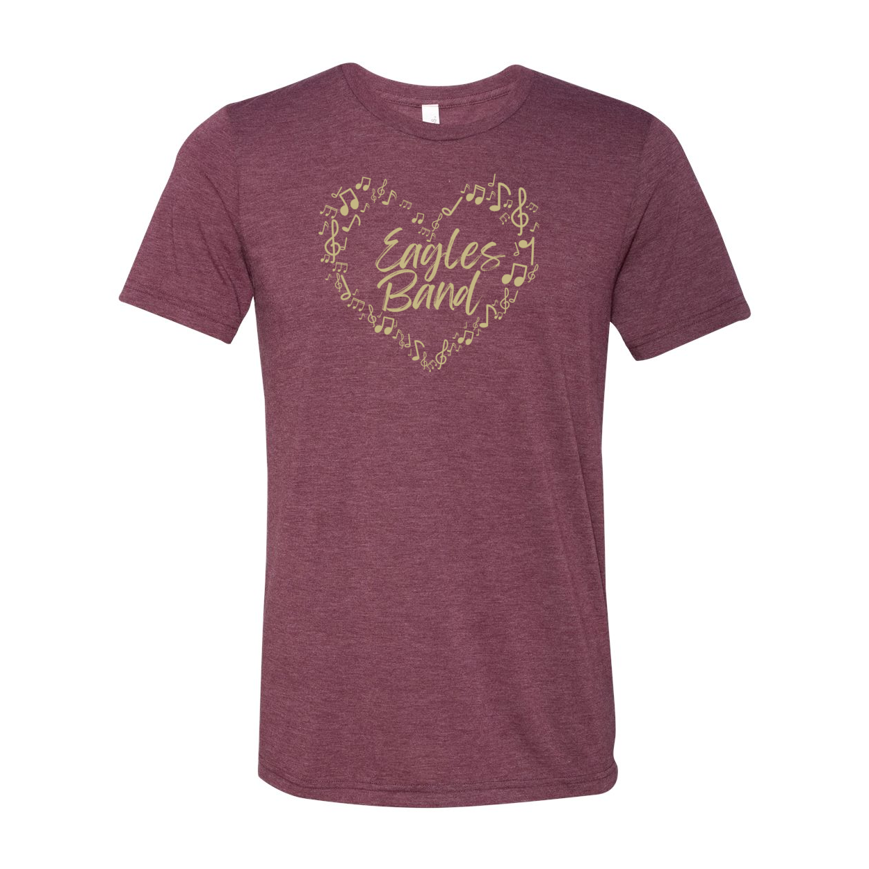 Adult Unisex Super Soft Musical Heart Short Sleeve Graphic Tee - New Albany Eagles