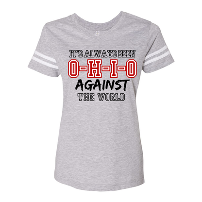 Women's OH Against the World Short Sleeve Graphic Football Ringer Tee