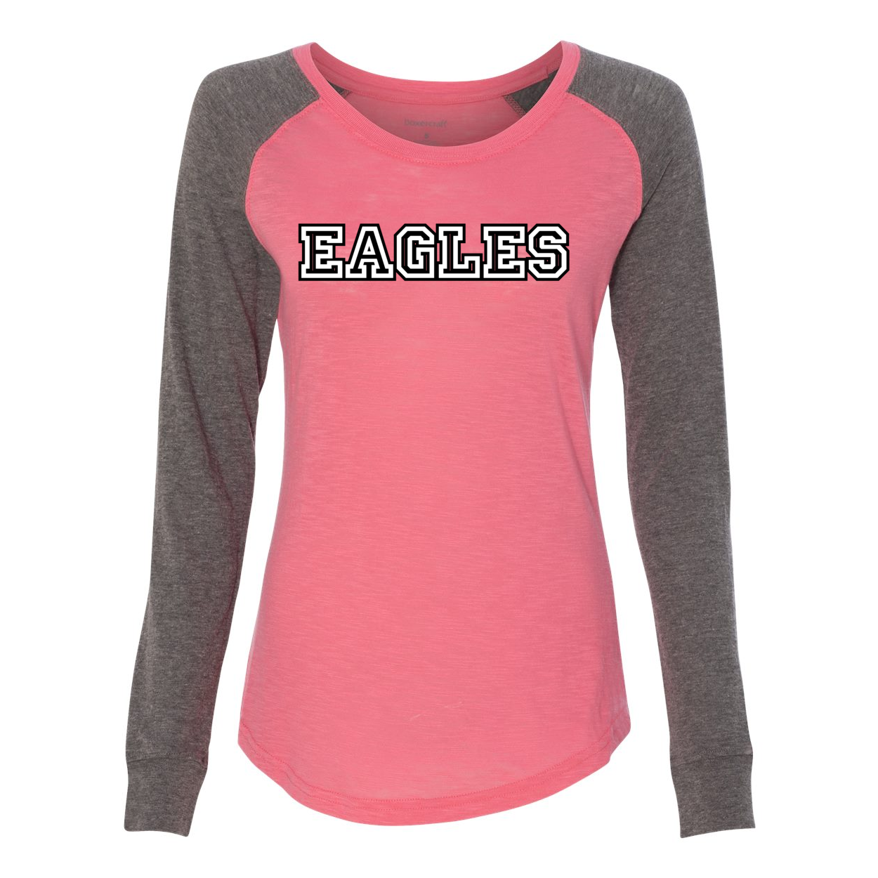 Women's Team Spirit Preppy Patch Slub Long Sleeve Tee - New Albany Eagles