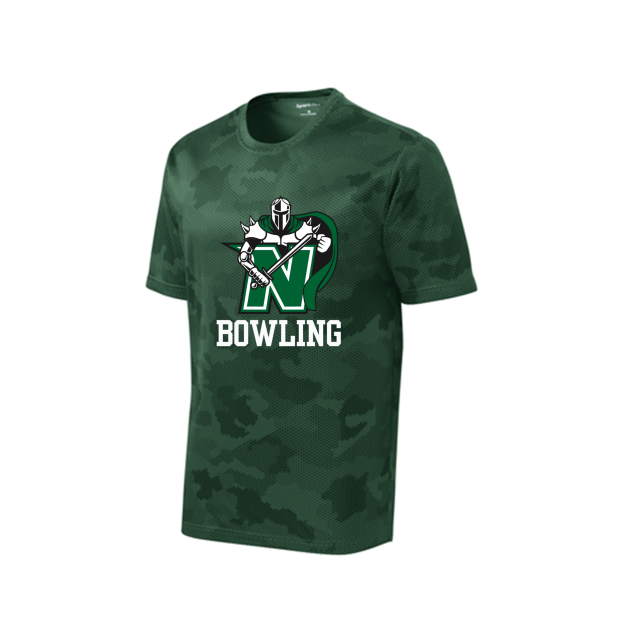 Men's Camo Logo Bowling Competitor Performance Short Sleeve Graphic Tee - Nordonia Knights