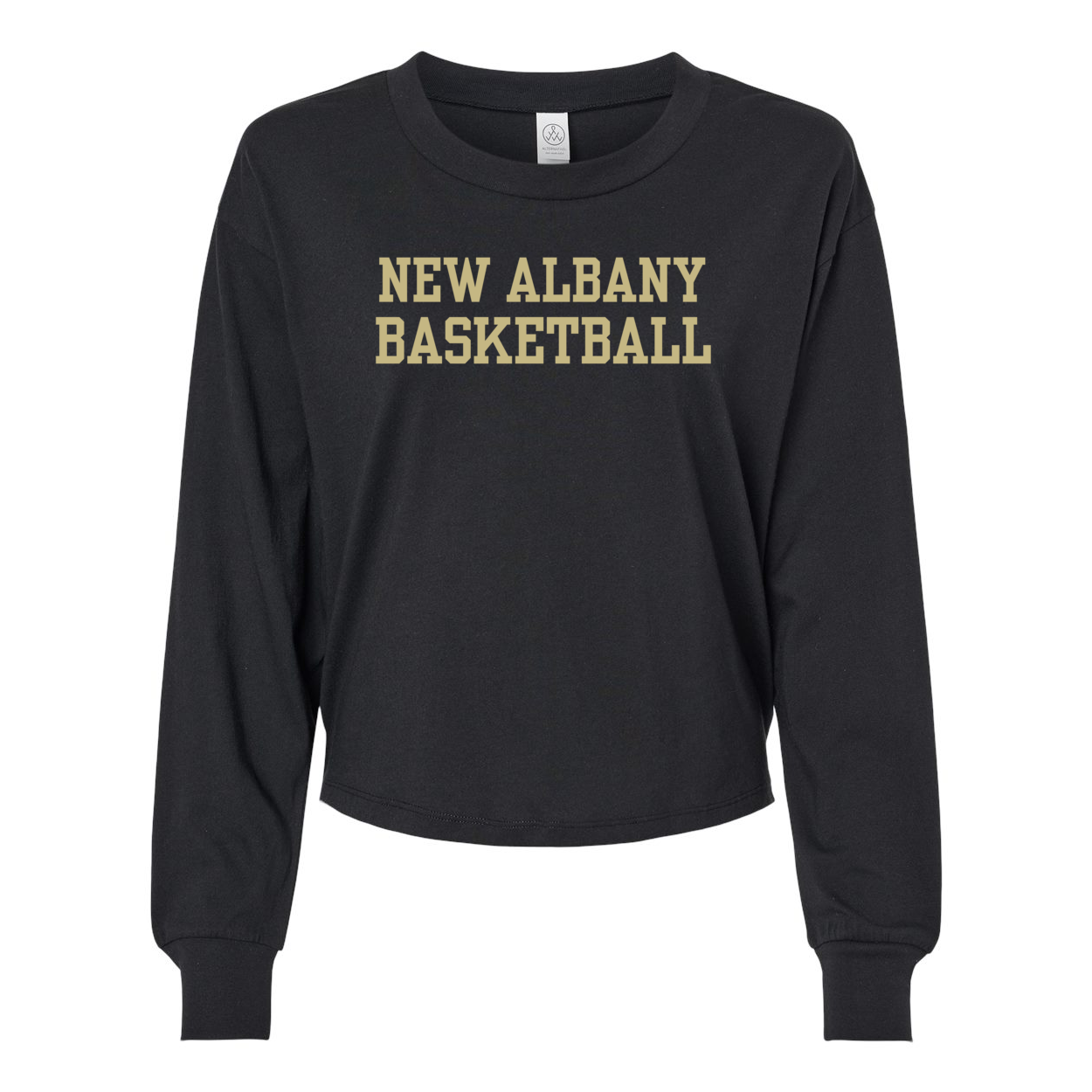Women's Classic Basketball Cotton Jersey Long Sleeve Crop Tee - New Albany Eagles